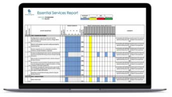 facilities management essential services report laptop